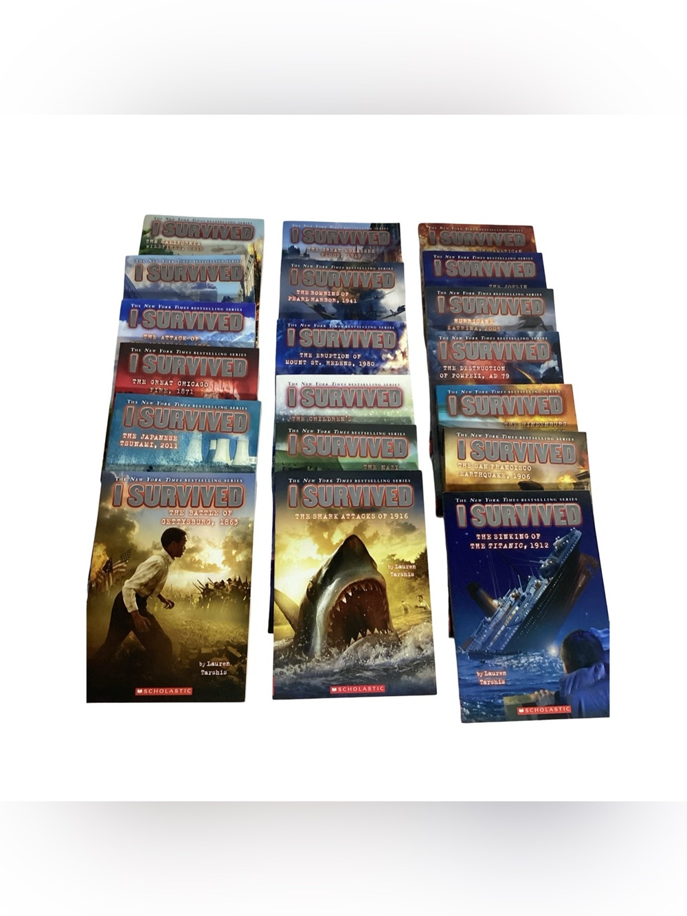Scholastic “I Survived” Lot of 19 Paperback Books by Lauren Tarshis Ages 9-12